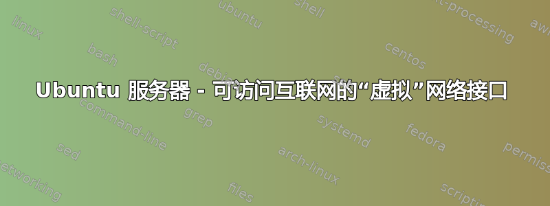 Ubuntu 服务器 - 可访问互联网的“虚拟”网络接口