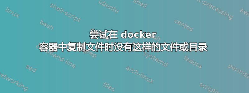 尝试在 docker 容器中复制文件时没有这样的文件或目录