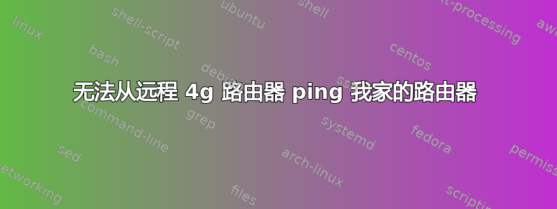 无法从远程 4g 路由器 ping 我家的路由器