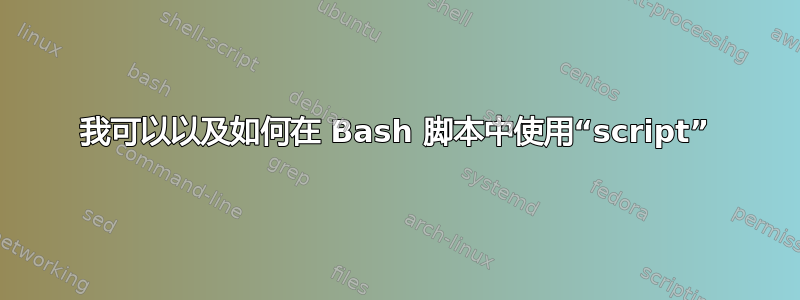 我可以以及如何在 Bash 脚本中使用“script”