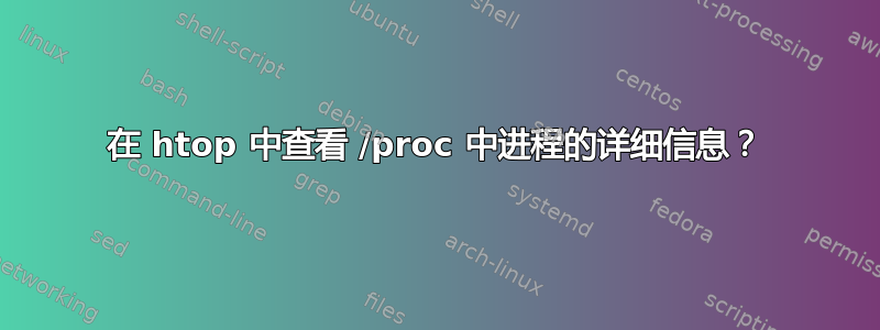 在 htop 中查看 /proc 中进程的详细信息？