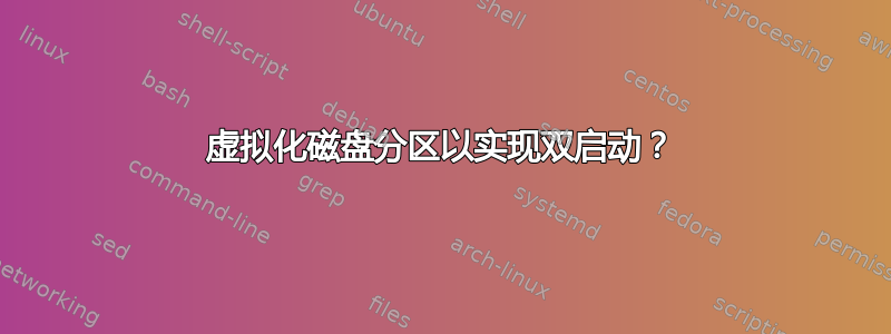 虚拟化磁盘分区以实现双启动？