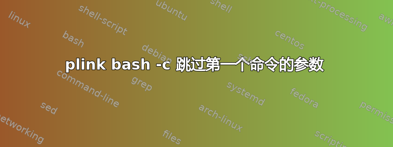 plink bash -c 跳过第一个命令的参数