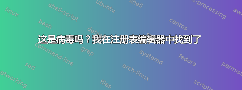 这是病毒吗？我在注册表编辑器中找到了