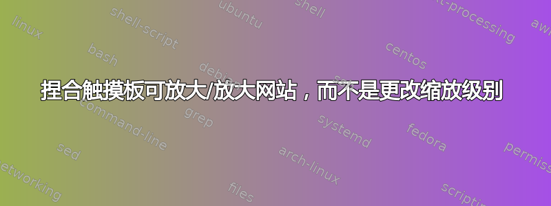 捏合触摸板可放大/放大网站，而不是更改缩放级别