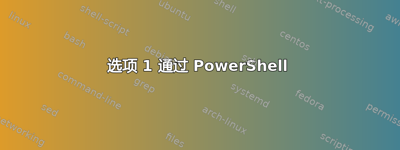 选项 1 通过 PowerShell