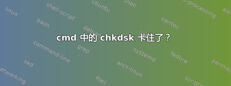 cmd 中的 chkdsk 卡住了？