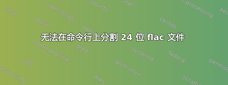 无法在命令行上分割 24 位 flac 文件