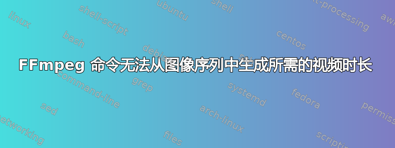 FFmpeg 命令无法从图像序列中生成所需的视频时长