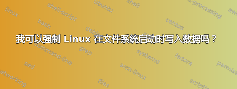 我可以强制 Linux 在文件系统启动时写入数据吗？