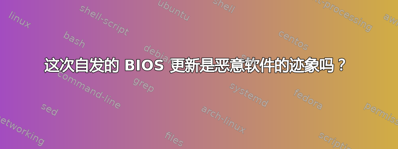 这次自发的 BIOS 更新是恶意软件的迹象吗？