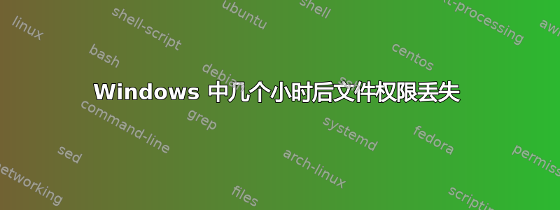 Windows 中几个小时后文件权限丢失