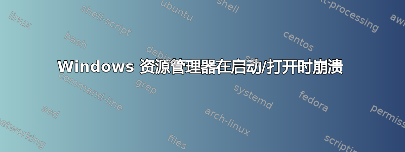 Windows 资源管理器在启动/打开时崩溃