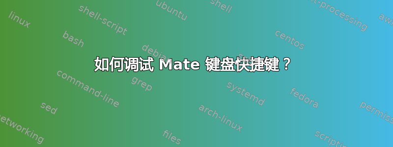 如何调试 Mate 键盘快捷键？