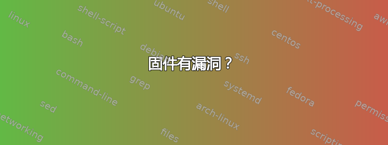 固件有漏洞？