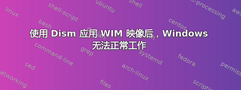 使用 Dism 应用 WIM 映像后，Windows 无法正常工作