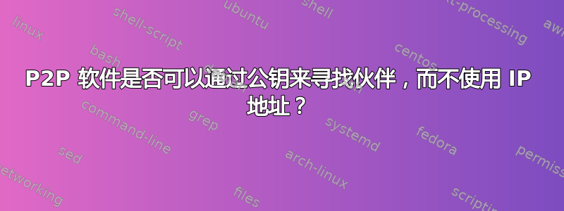 P2P 软件是否可以通过公钥来寻找伙伴，而不使用 IP 地址？