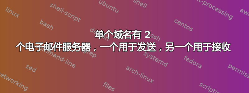 单个域名有 2 个电子邮件服务器，一个用于发送，另一个用于接收