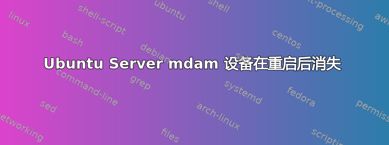 Ubuntu Server mdam 设备在重启后消失