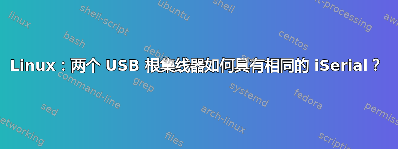 Linux：两个 USB 根集线器如何具有相同的 iSerial？