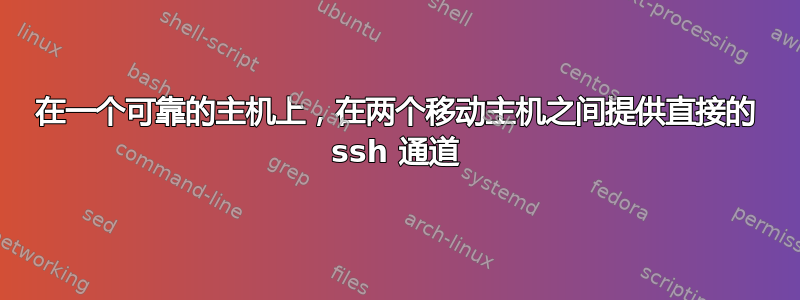 在一个可靠的主机上，在两个移动主机之间提供直接的 ssh 通道