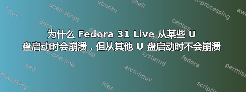 为什么 Fedora 31 Live 从某些 U 盘启动时会崩溃，但从其他 U 盘启动时不会崩溃