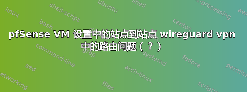 pfSense VM 设置中的站点到站点 wireguard vpn 中的路由问题（？）