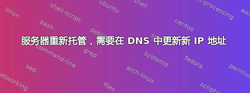 服务器重新托管，需要在 DNS 中更新新 IP 地址