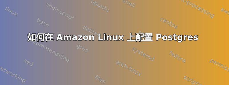 如何在 Amazon Linux 上配置 Postgres