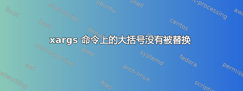 xargs 命令上的大括号没有被替换