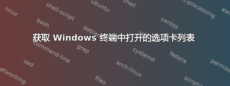 获取 Windows 终端中打开的选项卡列表