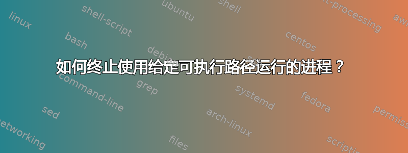 如何终止使用给定可执行路径运行的进程？