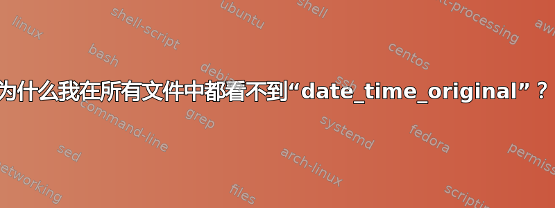 为什么我在所有文件中都看不到“date_time_original”？