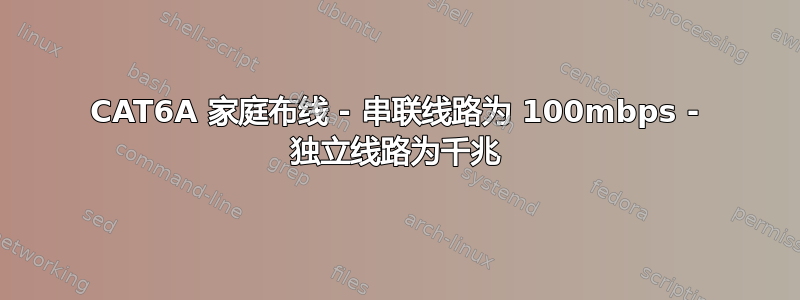 CAT6A 家庭布线 - 串联线路为 100mbps - 独立线路为千兆