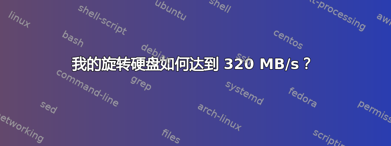 我的旋转硬盘如何达到 320 MB/s？