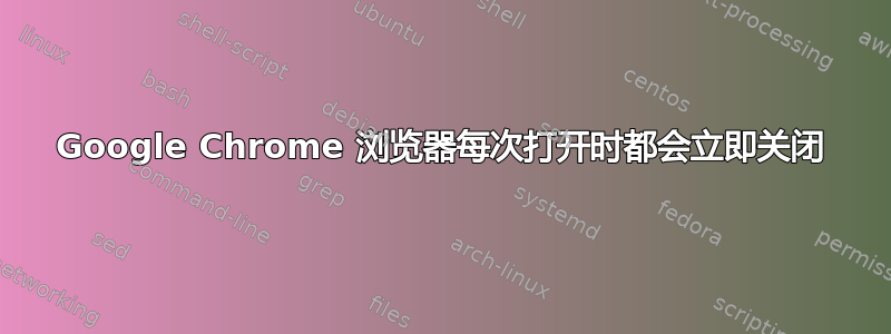 Google Chrome 浏览器每次打开时都会立即关闭