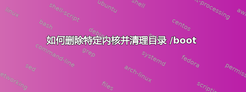 如何删除特定内核并清理目录 /boot