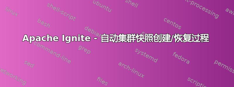 Apache Ignite - 自动集群快照创建/恢复过程