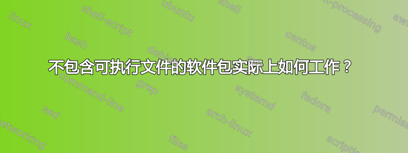 不包含可执行文件的软件包实际上如何工作？