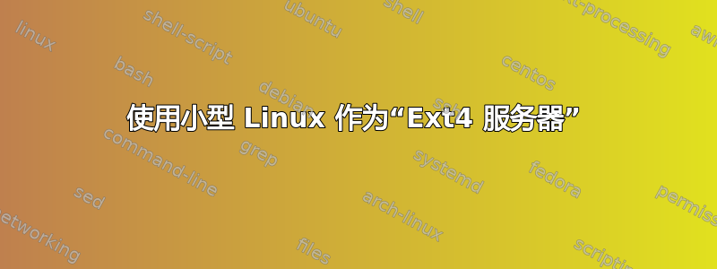 使用小型 Linux 作为“Ext4 服务器”