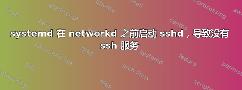 systemd 在 networkd 之前启动 sshd，导致没有 ssh 服务