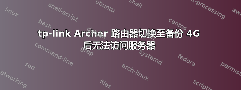 tp-link Archer 路由器切换至备份 4G 后无法访问服务器