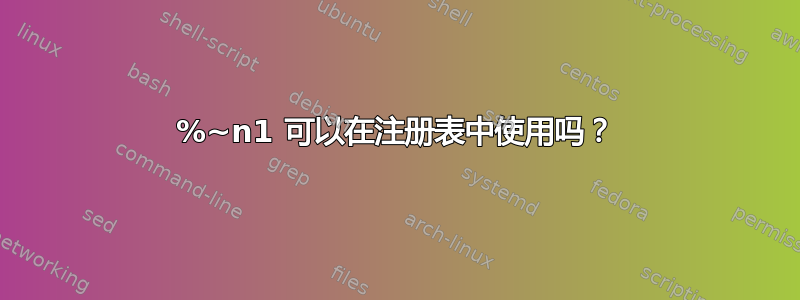 %~n1 可以在注册表中使用吗？