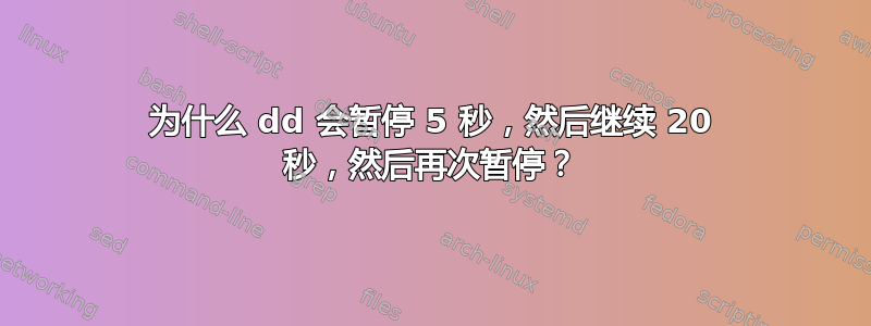 为什么 dd 会暂停 5 秒，然后继续 20 秒，然后再次暂停？