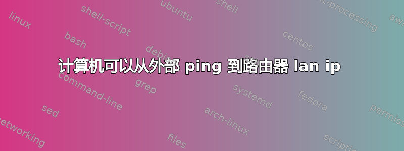 计算机可以从外部 ping 到路由器 lan ip