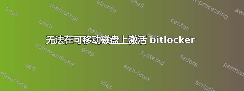 无法在可移动磁盘上激活 bitlocker