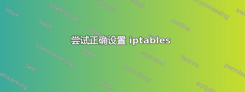 尝试正确设置 iptables