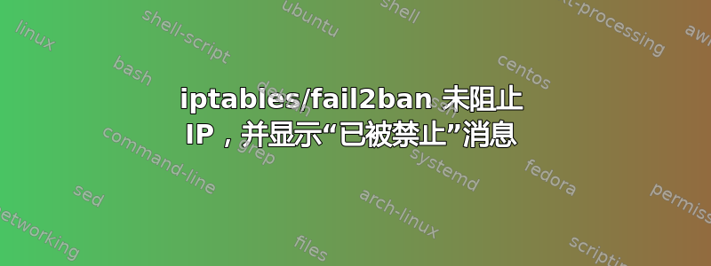 iptables/fail2ban 未阻止 IP，并显示“已被禁止”消息