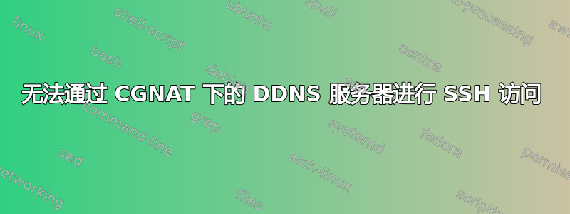 无法通过 CGNAT 下的 DDNS 服务器进行 SSH 访问