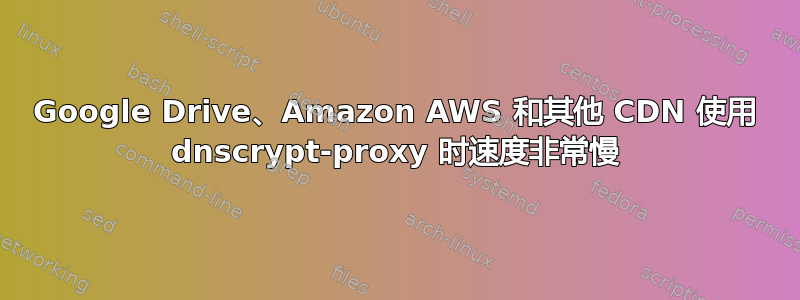 Google Drive、Amazon AWS 和其他 CDN 使用 dnscrypt-proxy 时速度非常慢